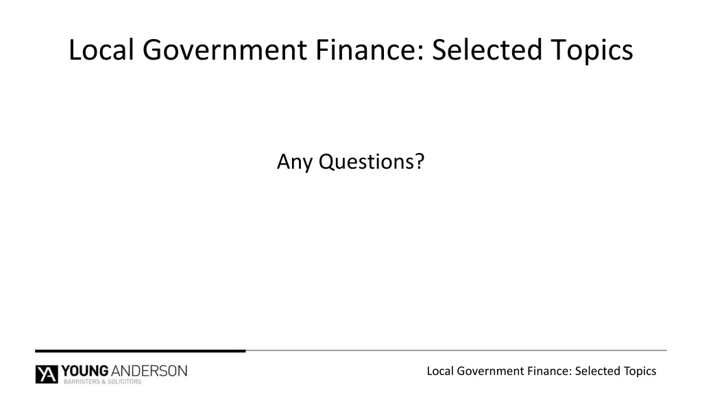 local government finance selected topics 1