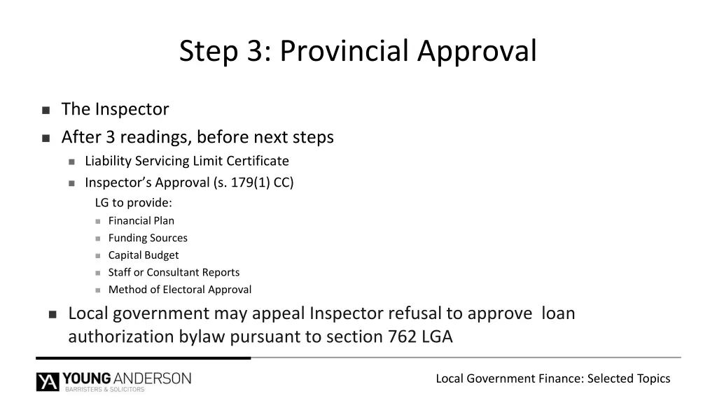 step 3 provincial approval