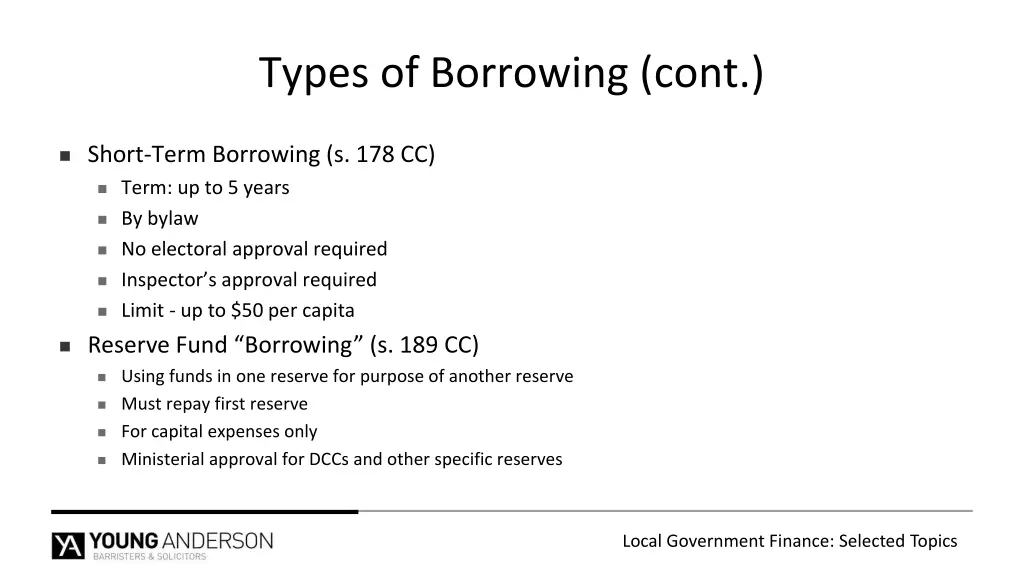 types of borrowing cont 1