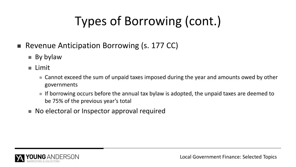 types of borrowing cont