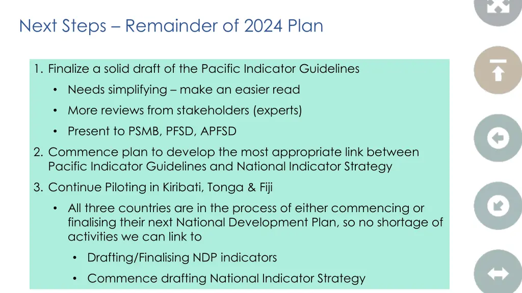 next steps remainder of 2024 plan
