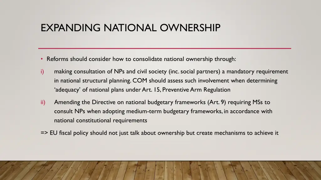 expanding national ownership