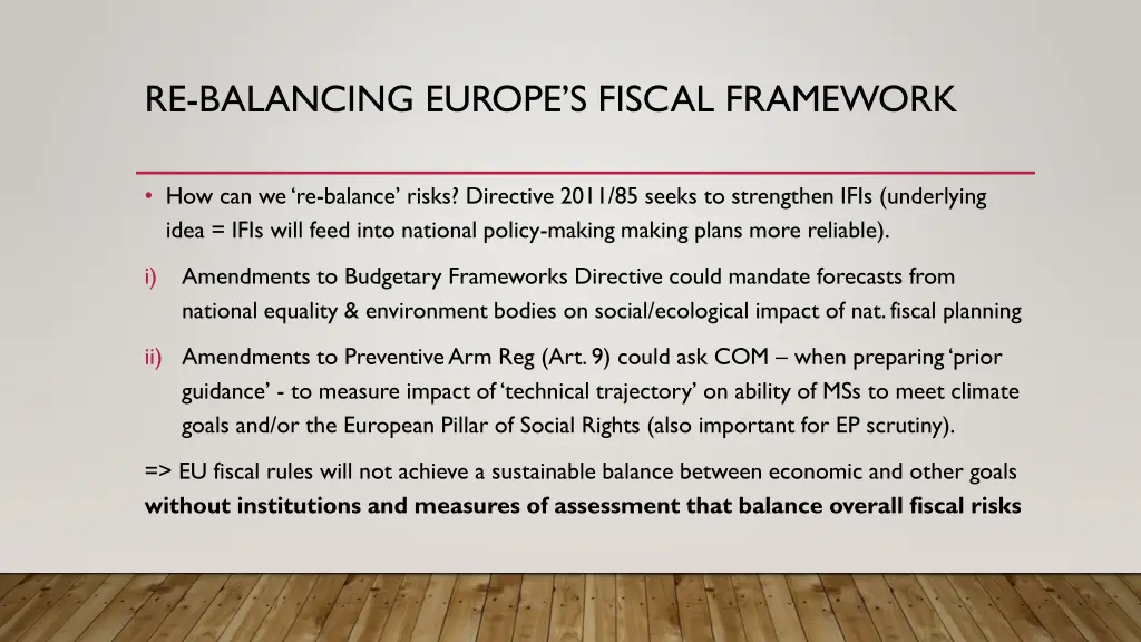 re balancing europe s fiscal framework