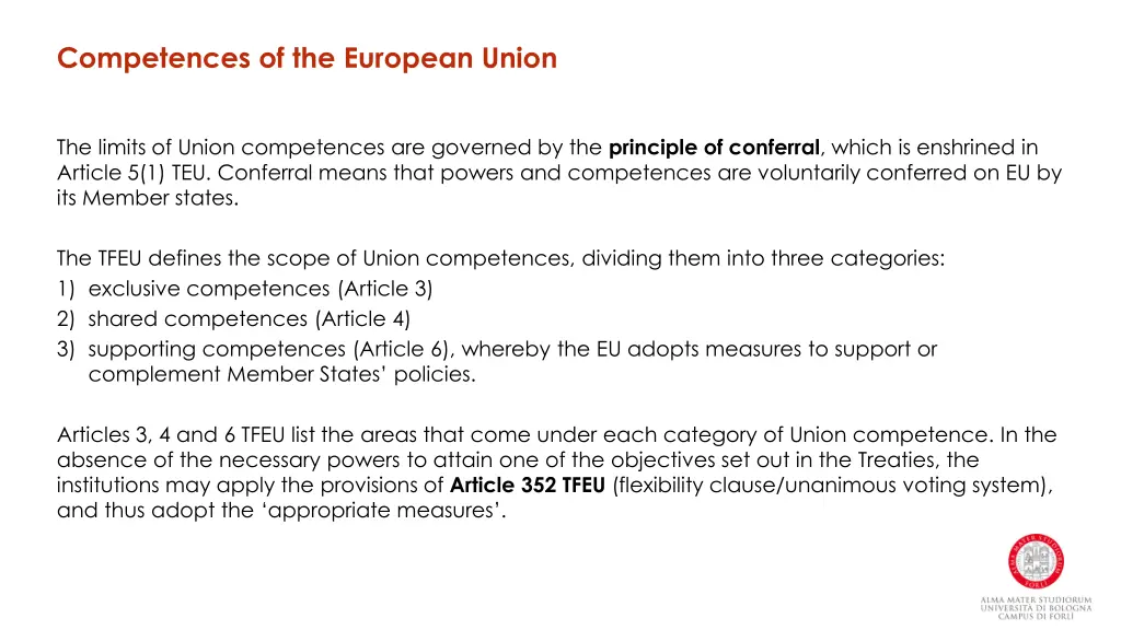 competences of the european union