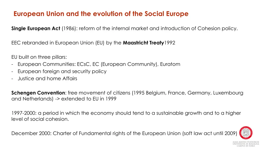 european union and the evolution of the social