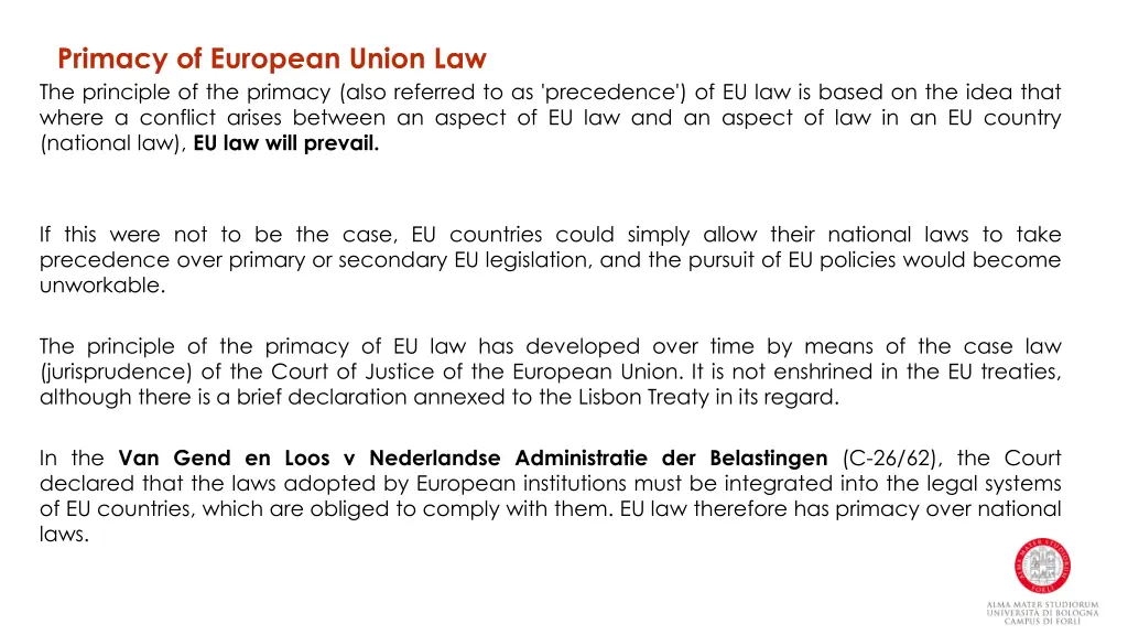 primacy of european union law the principle