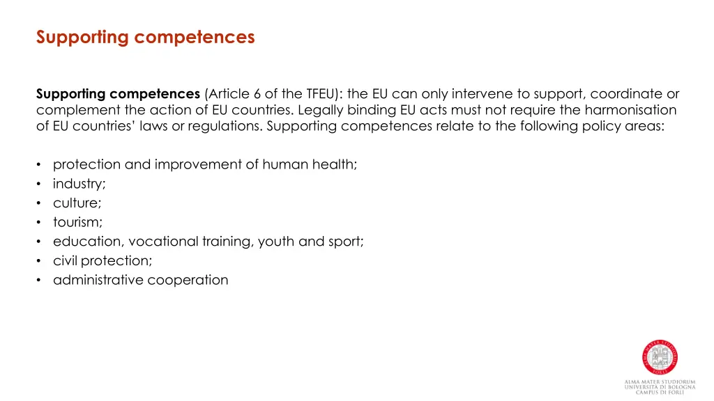 supporting competences