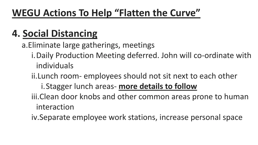 wegu actions to help flatten the curve 1