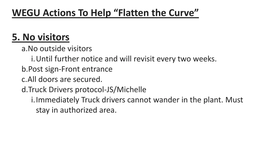 wegu actions to help flatten the curve 2