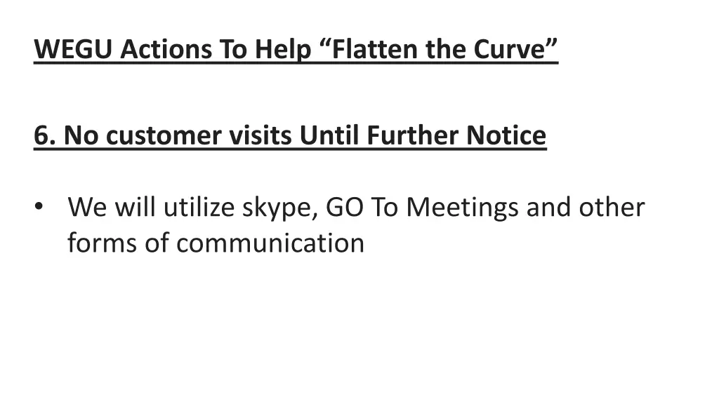 wegu actions to help flatten the curve 3