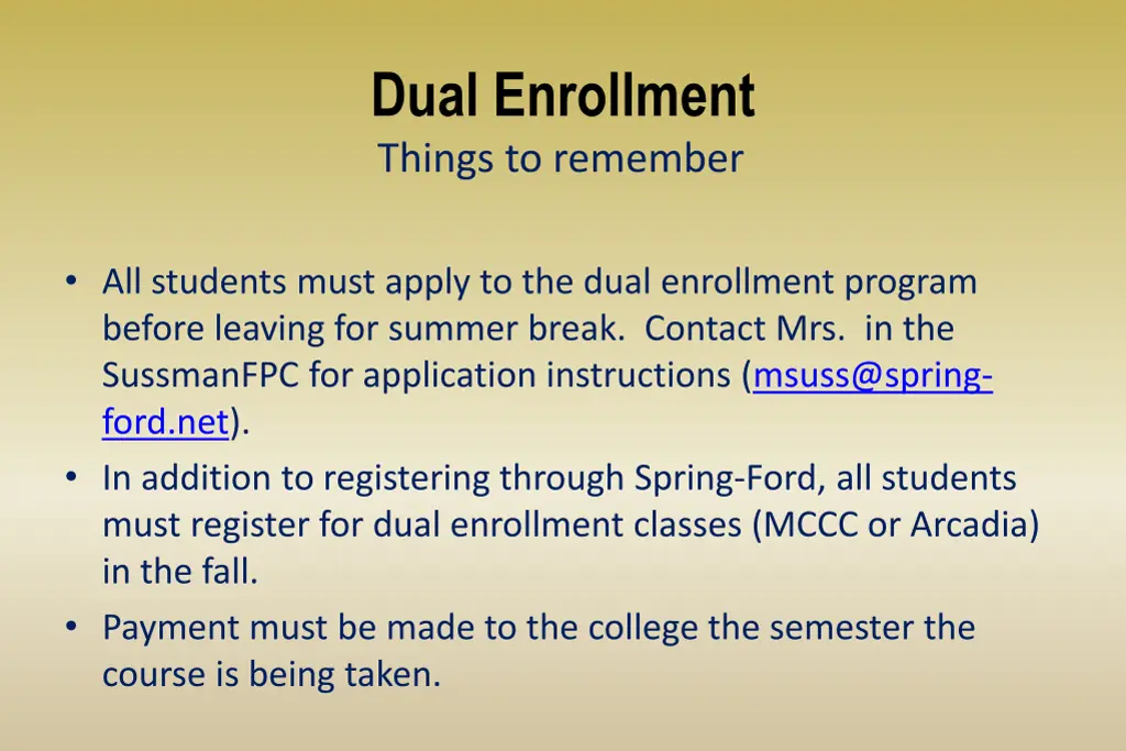 dual enrollment things to remember 1