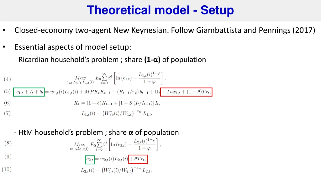 theoretical model setup
