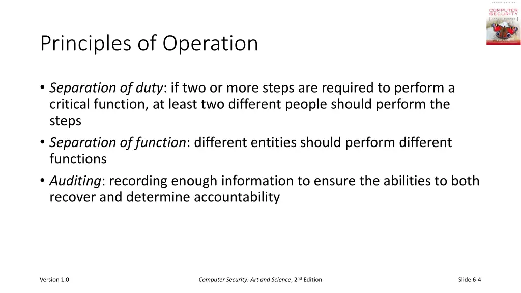 principles of operation