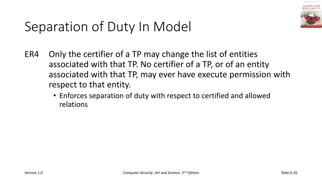 separation of duty in model