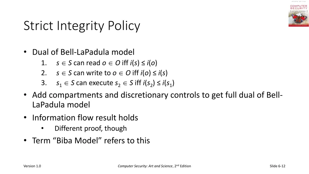 strict integrity policy