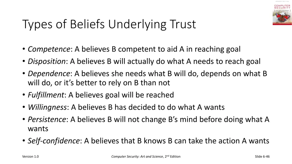 types of beliefs underlying trust