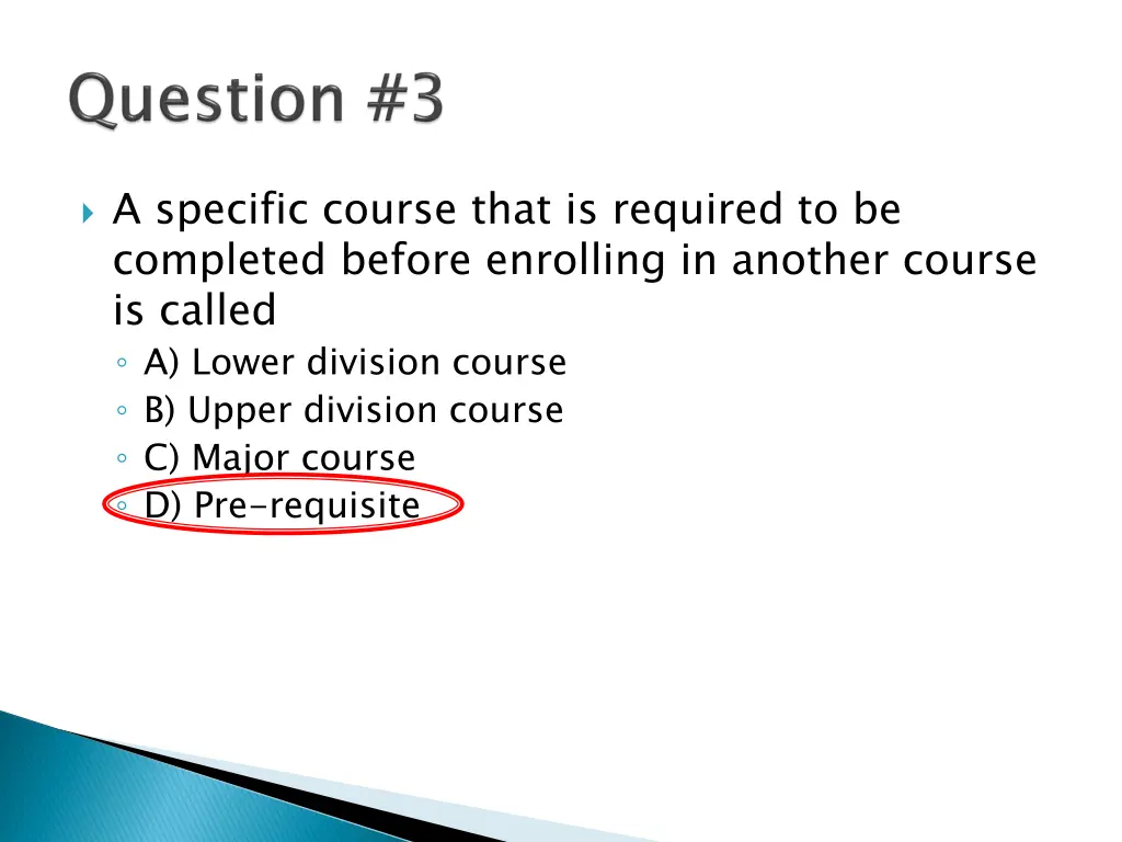 a specific course that is required
