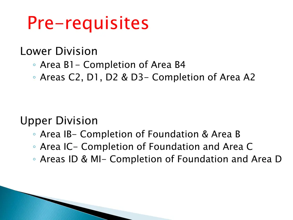 pre requisites 1
