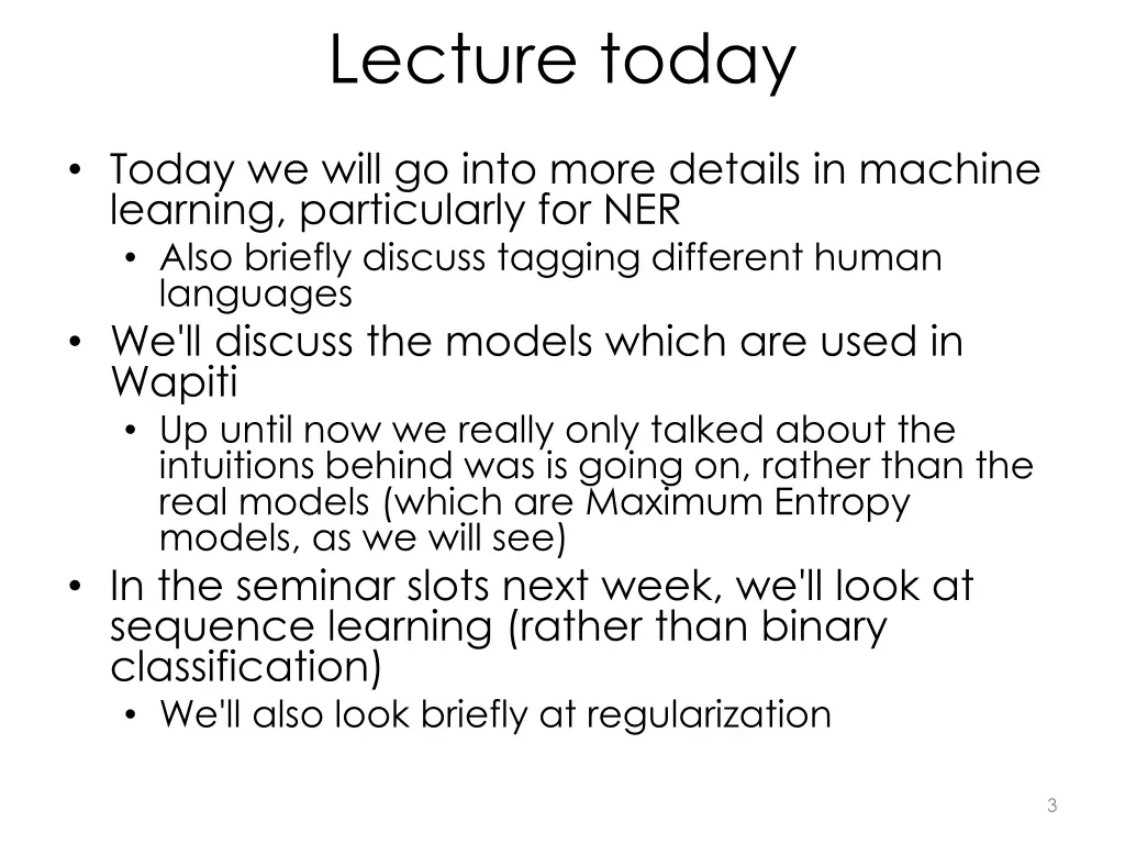 lecture today