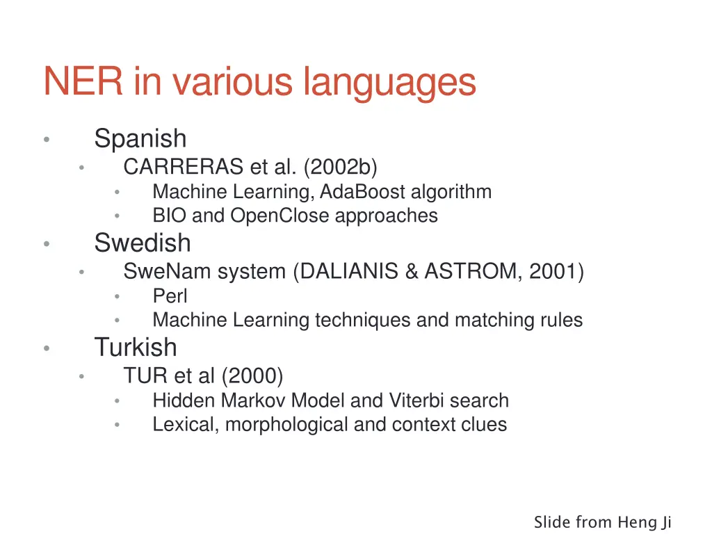 ner in various languages 5