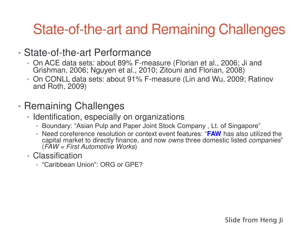 state of the art and remaining challenges