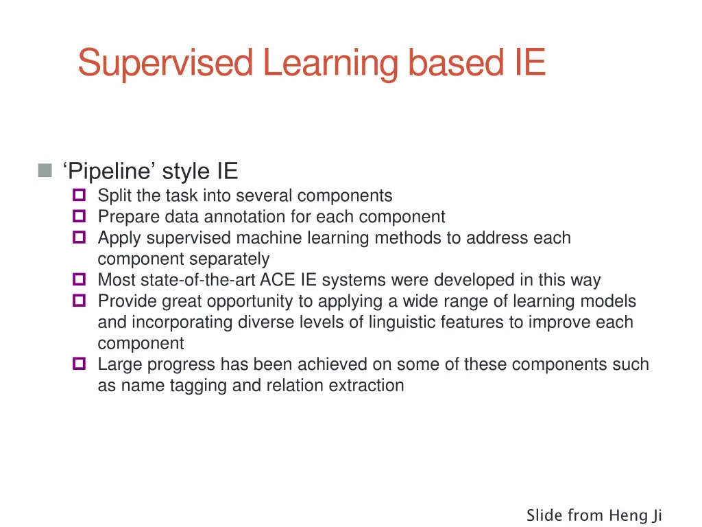 supervised learning based ie