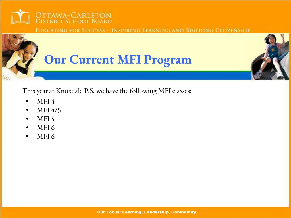our current mfi program