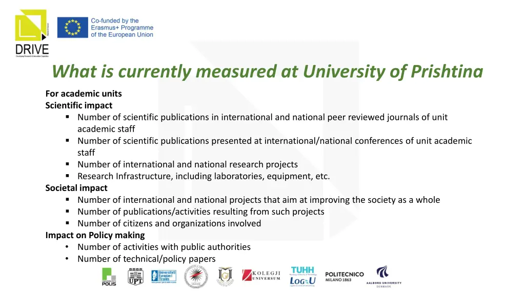 what is currently measured at university 1