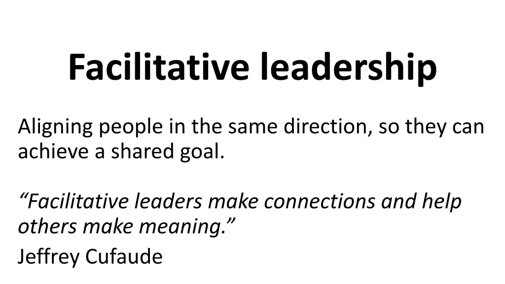 facilitative leadership