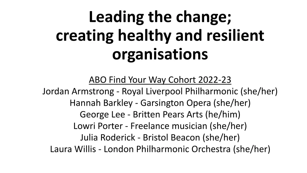 leading the change creating healthy and resilient 1