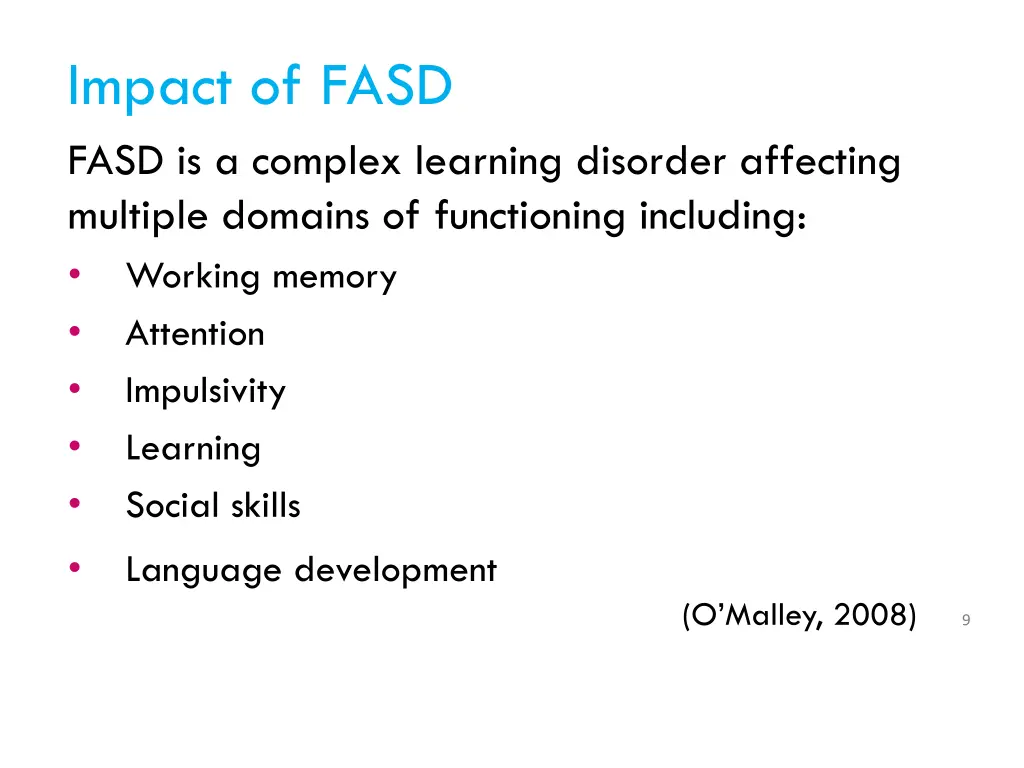 impact of fasd fasd is a complex learning