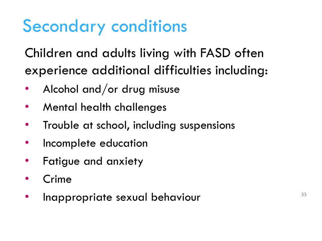 secondary conditions