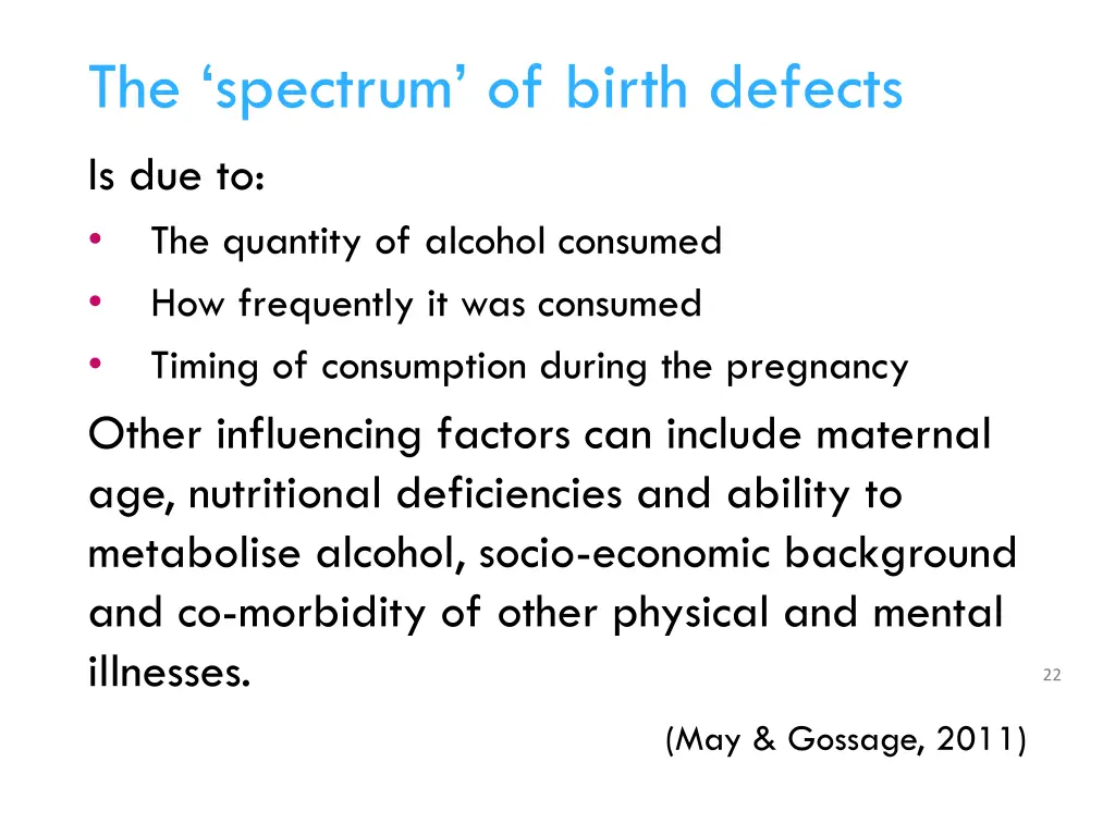 the spectrum of birth defects