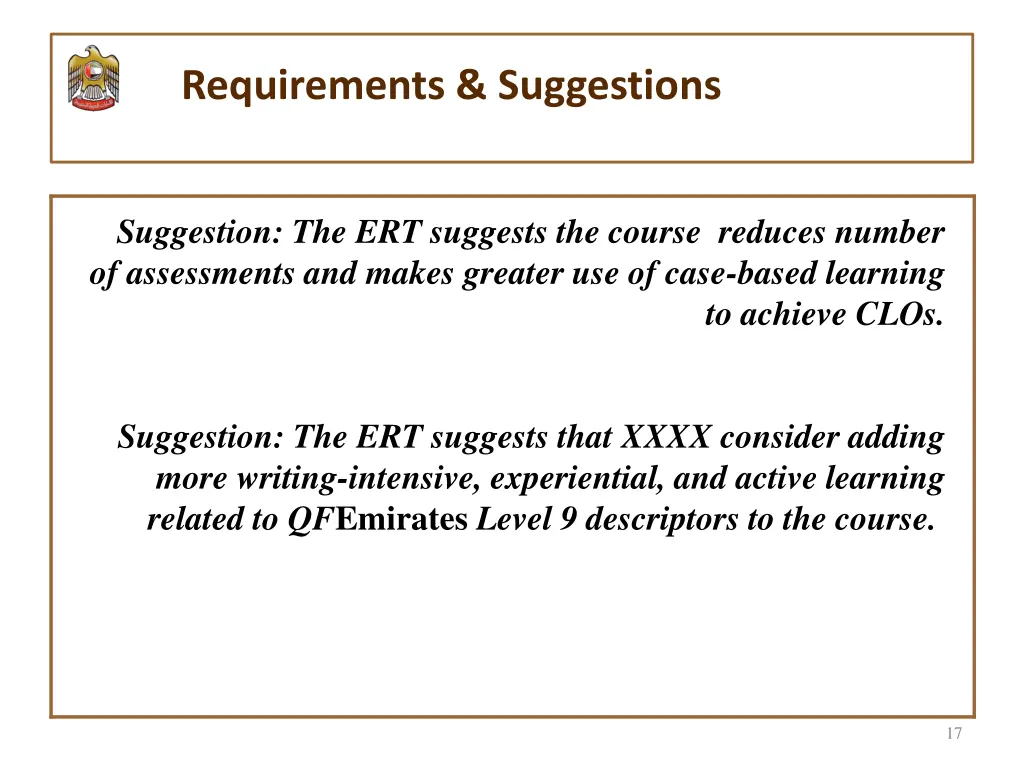 requirements suggestions 1