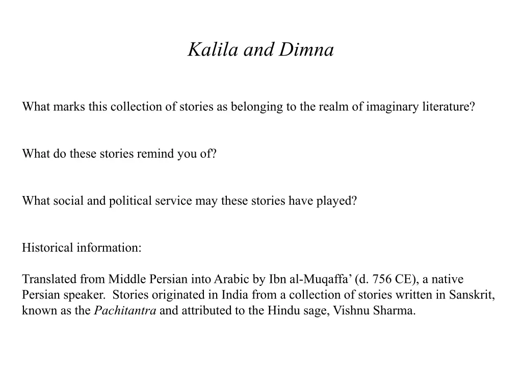 kalila and dimna