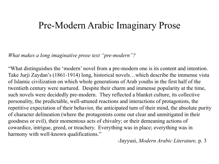 pre modern arabic imaginary prose