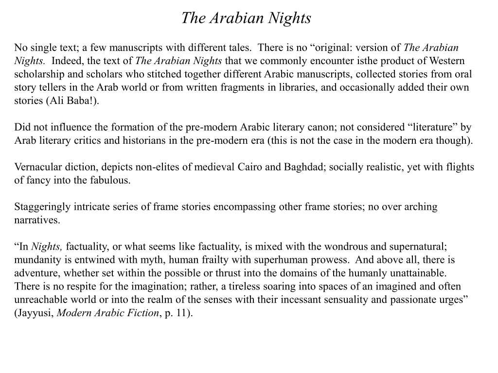 the arabian nights