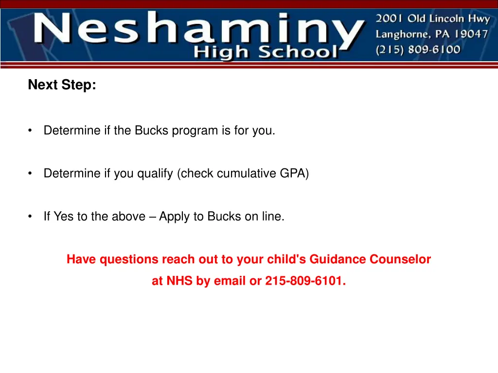 next step