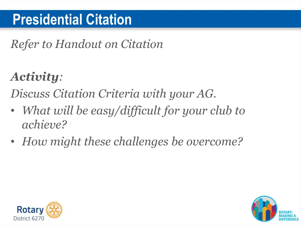 presidential citation