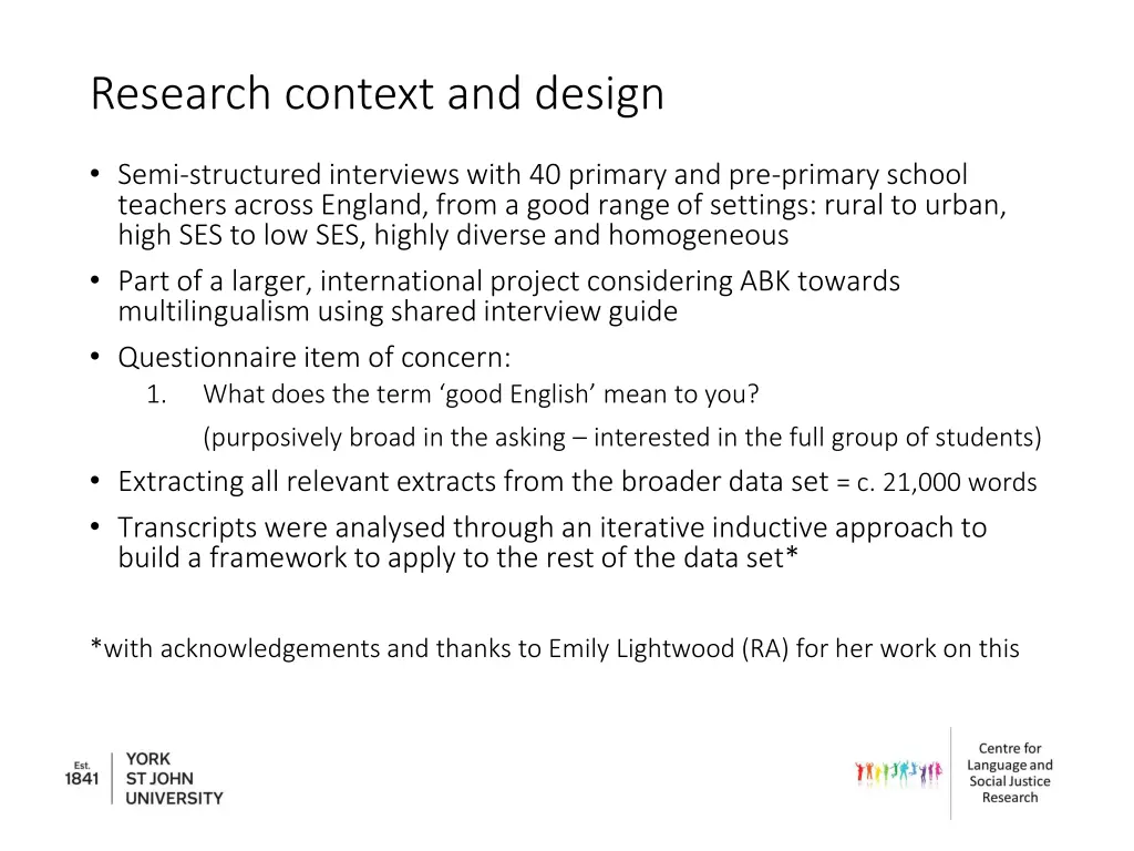 research context and design