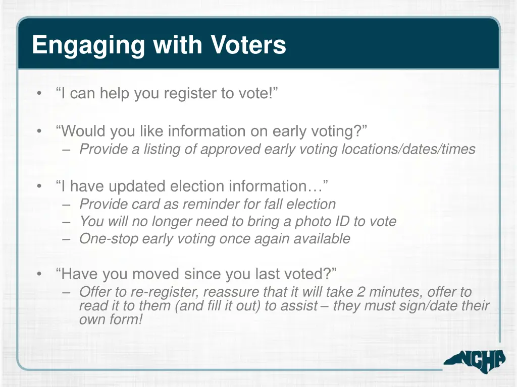 engaging with voters