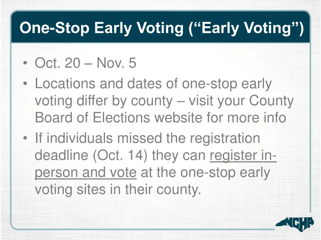 one stop early voting early voting
