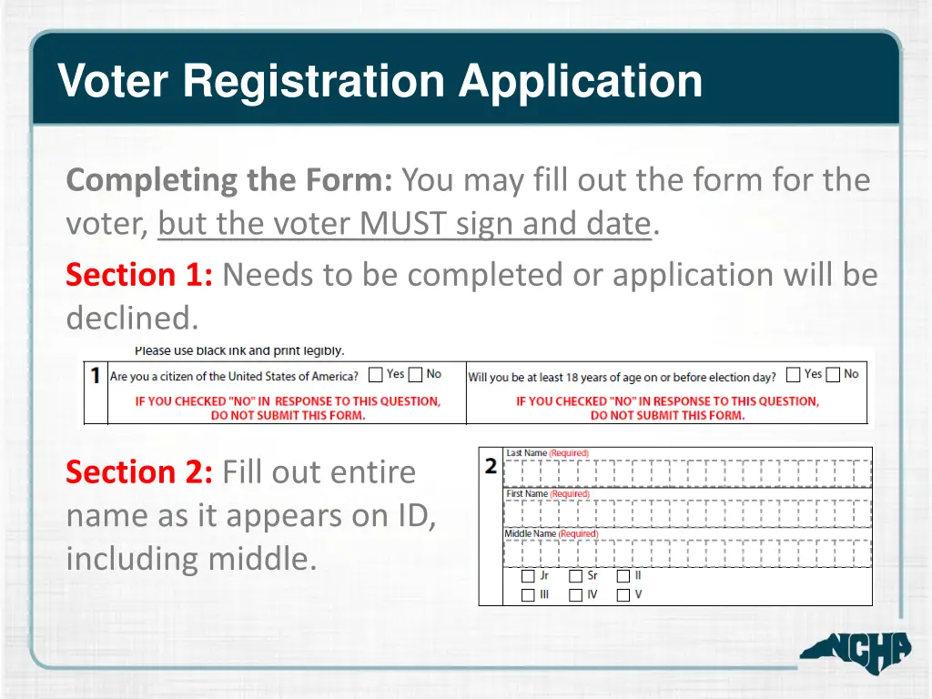 voter registration application
