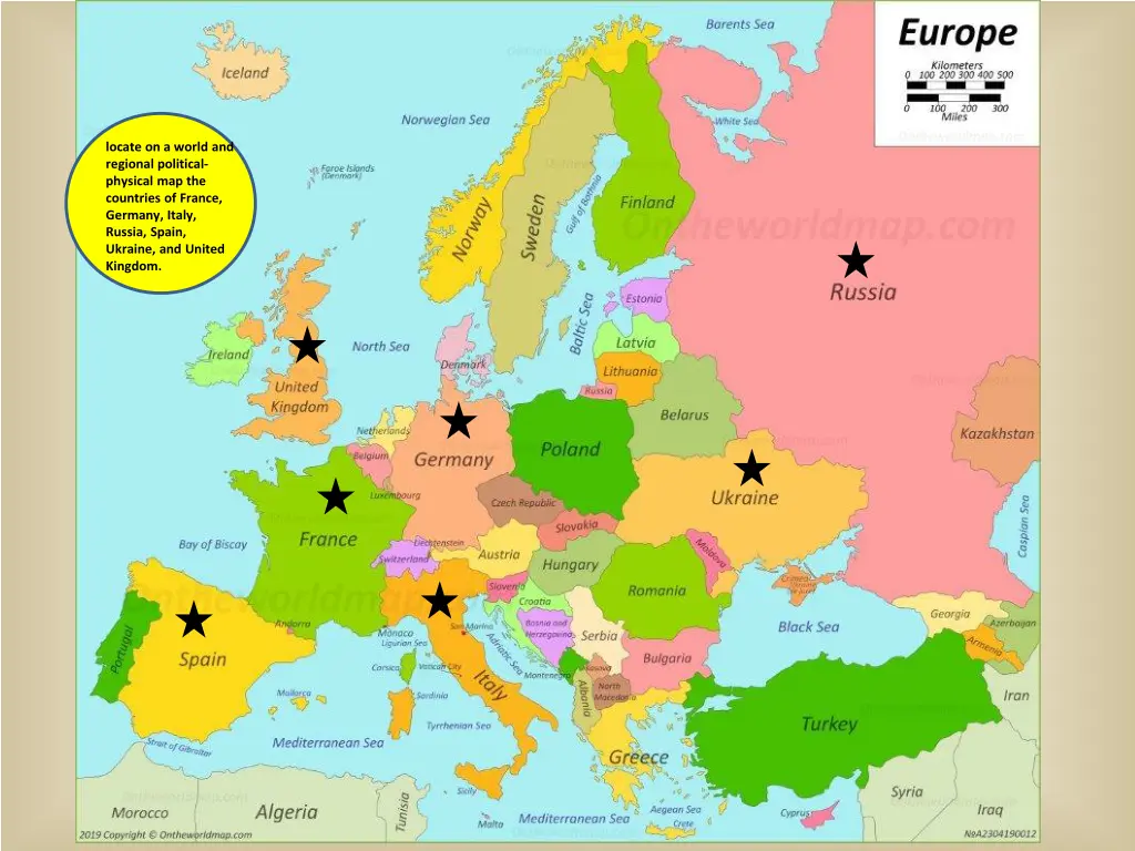 locate on a world and regional political physical