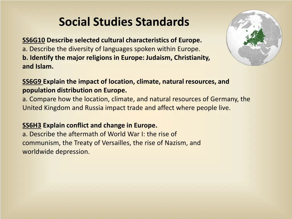 social studies standards