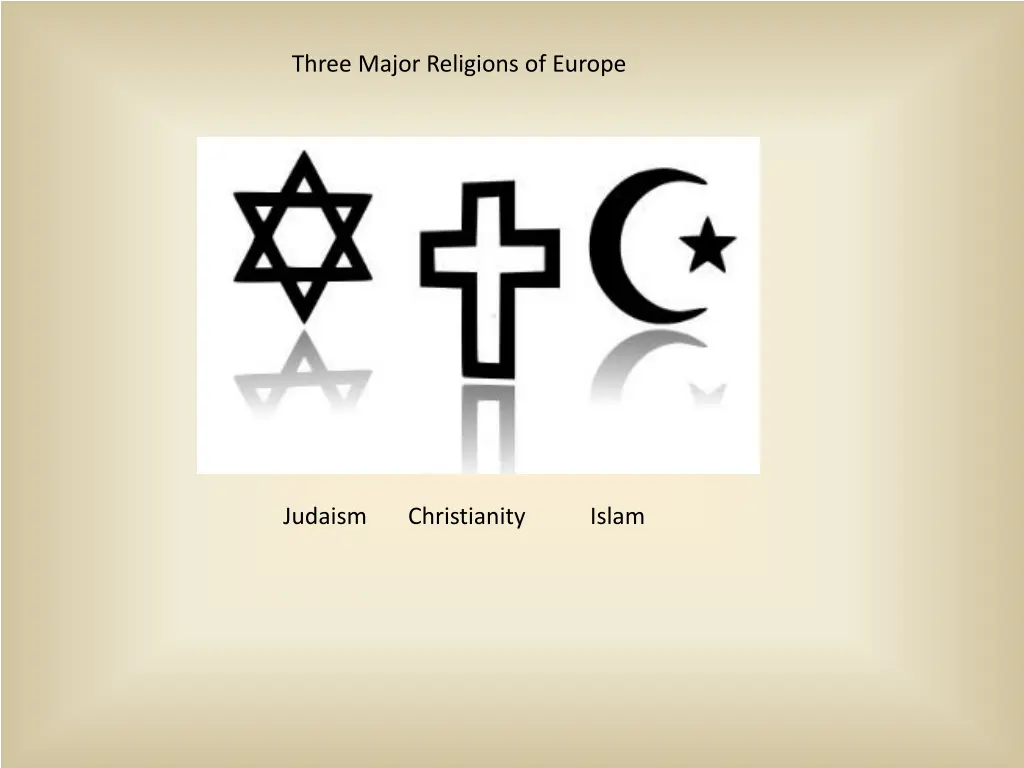 three major religions of europe