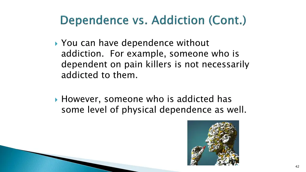 you can have dependence without addiction