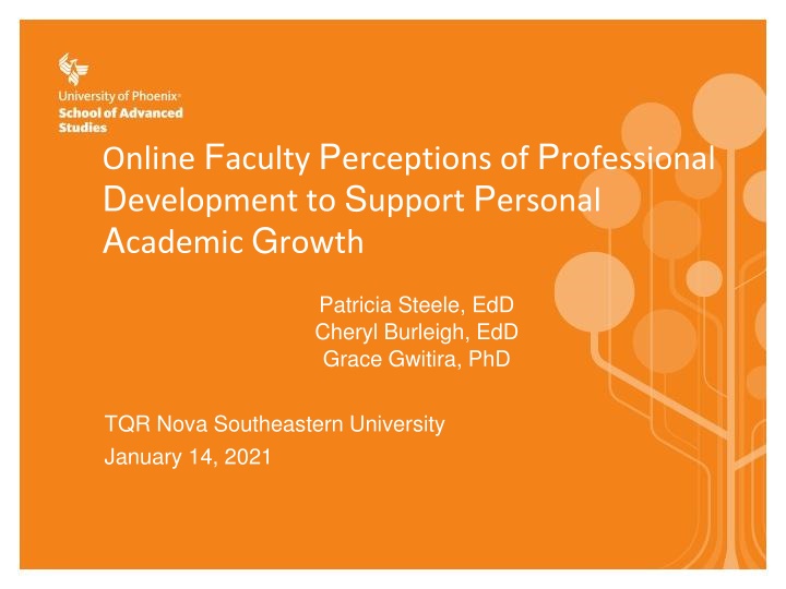 online f aculty p erceptions of p rofessional