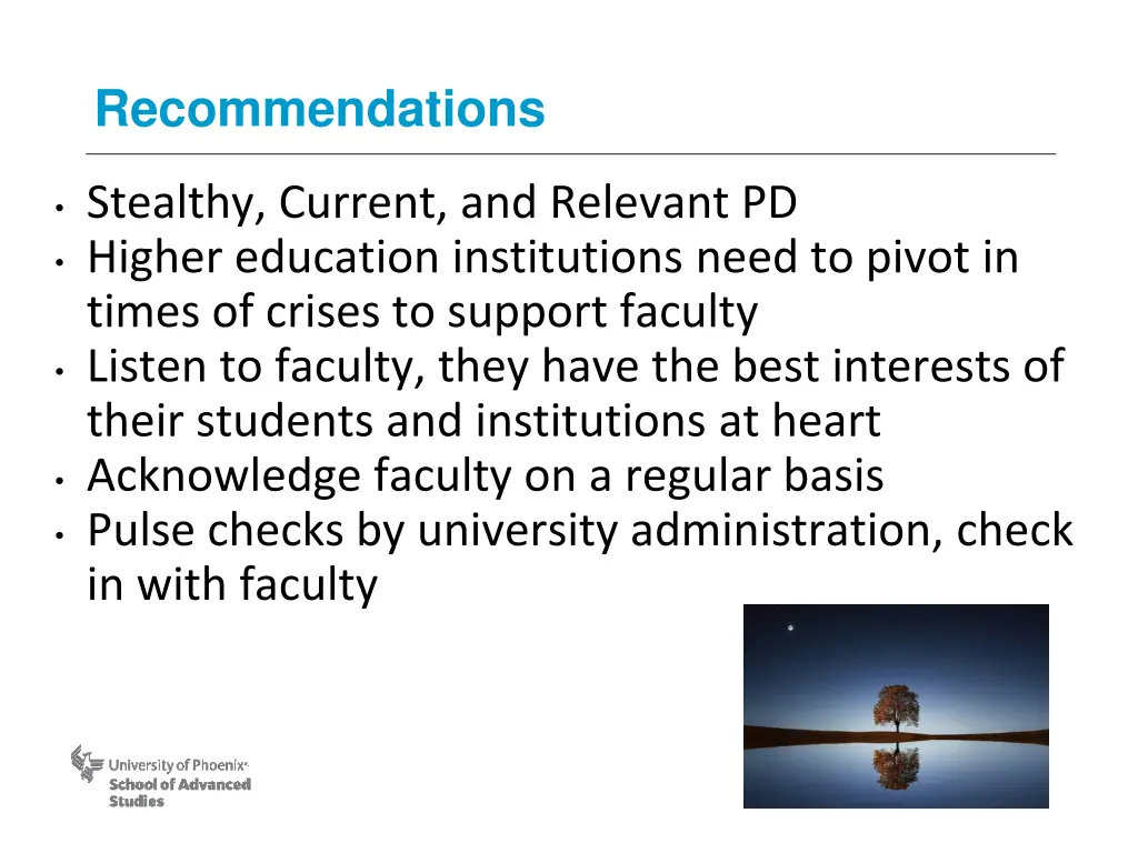 recommendations