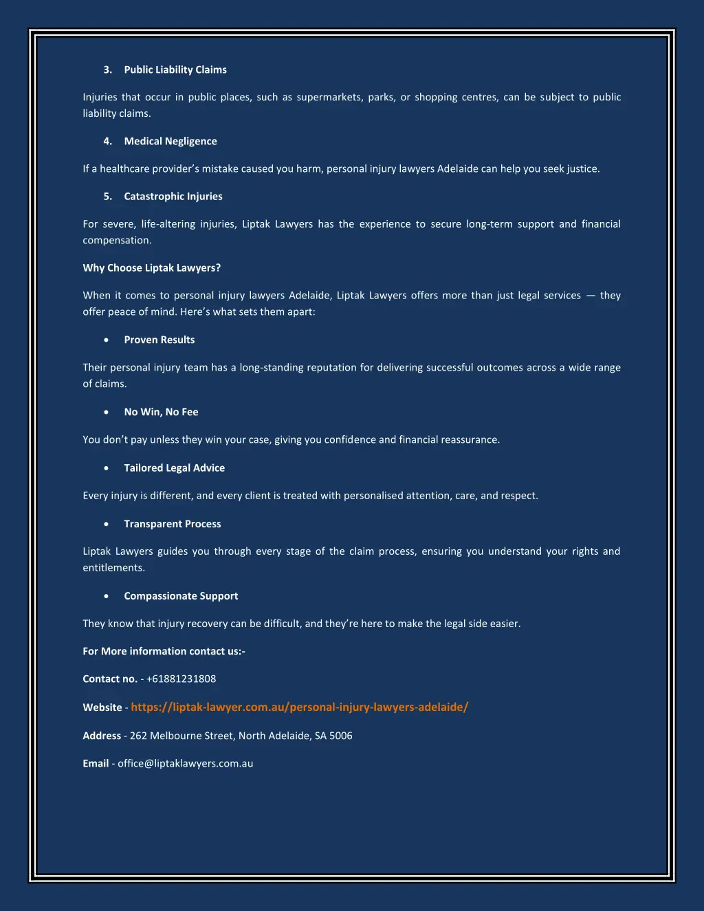 3 public liability claims